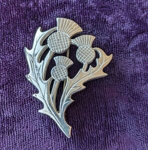 New 925 Sterling Silver Celtic Scottish Thistle Brooch Pin